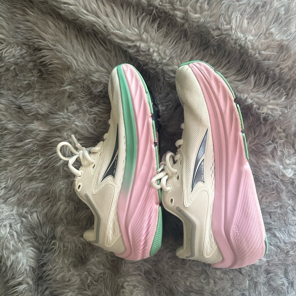 Altra White and Pink Running Shoes